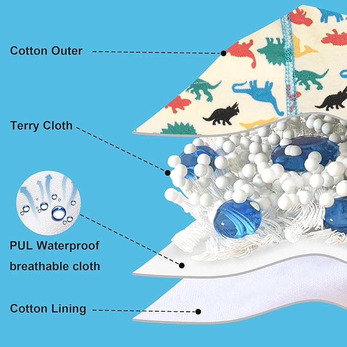 BIG ELEPHANT 6-Pack Potty Training Pants – 100% Cotton Absorbent Toddler Underwear for Boys and Girls (12M-10Y)