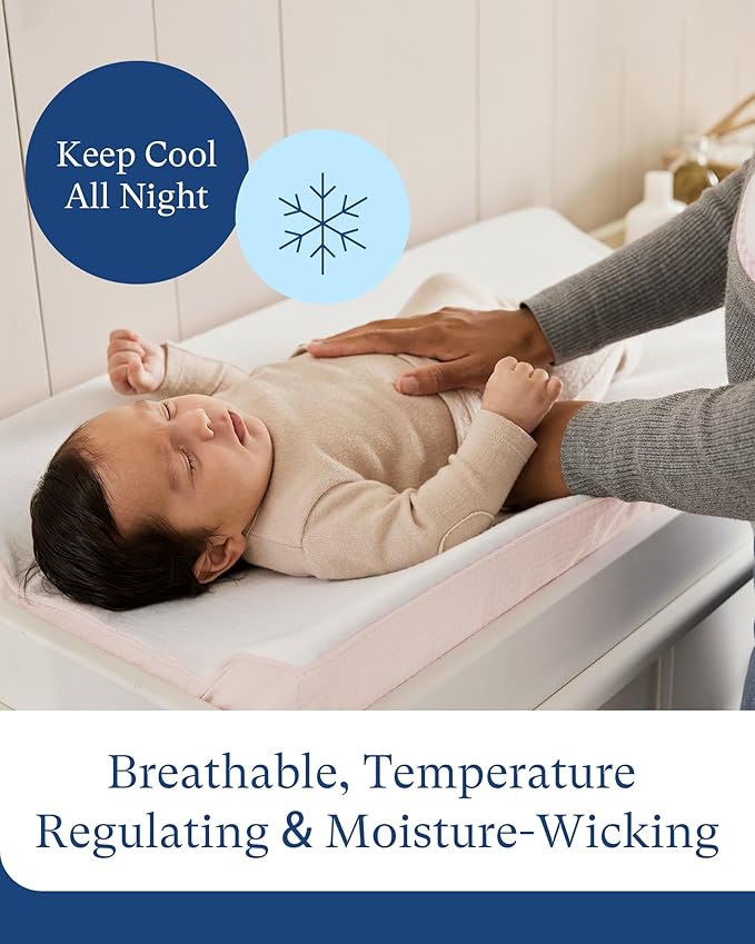 PurComfy Supersoft Diaper Changing Pad Covers, 2-Pack Premium Bamboo Viscose Change Table Pad Covers for Baby Girls and Boys, Hypoallergenic Stretchy Changing Table Cover Sheets