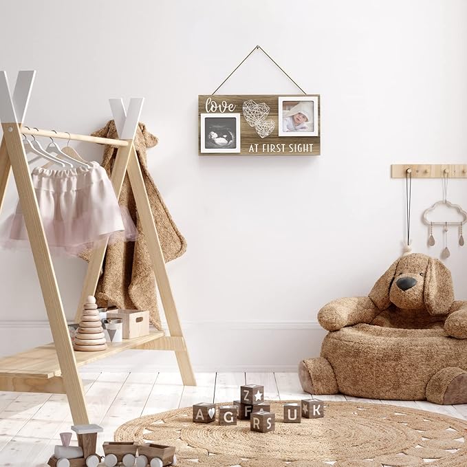 Baby Sonogram Picture Frame for 3" x 3" Ultrasound Photo - Pregnancy Announcements Ideas - Gender Reveal Baby-Shower Gift - New Mom Expecting Parents to Be Keepsake Gifts - Nursery Décor