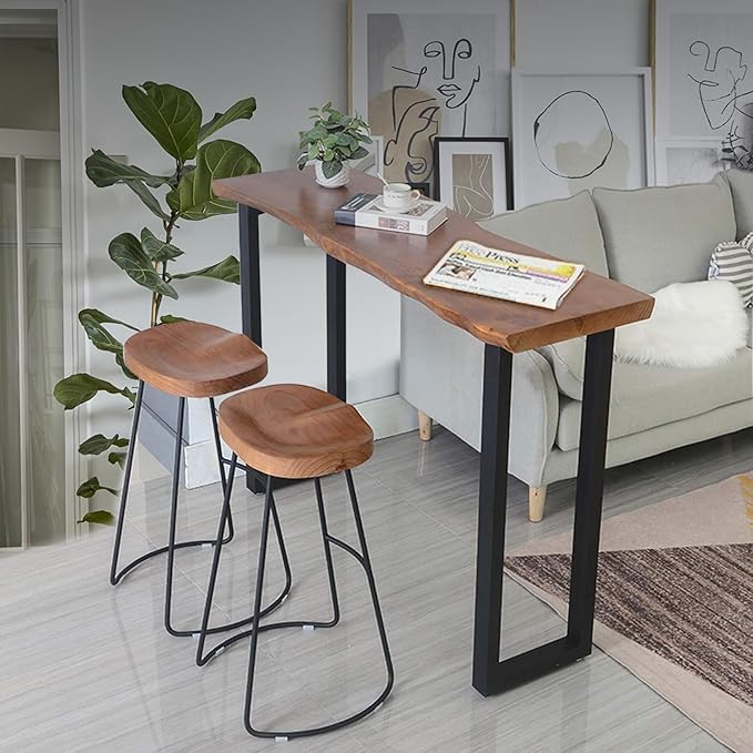 40 Inch Metal Bar Table Legs, Heavy Duty Dining Table Leg with Adjustment Feet Furniture Legs, Black, Set of 2