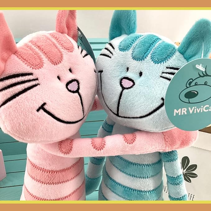 13" Blue Huggable Standing Cat Stuffed Animals Plush Toy,Stuffed Cat Plush Toys for Girls,Cat Toys for Kids,Great Gift for Children,Birthday,Baby Shower,Christmas,Machine Washable