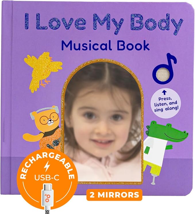 Cali's Books I Love My Body by Mother Moon | Feelings & Emotions Book for Toddlers 1-3 - Musical Books for Kids, Interactive Toddler Sound Book, Talking Learning Music Toys