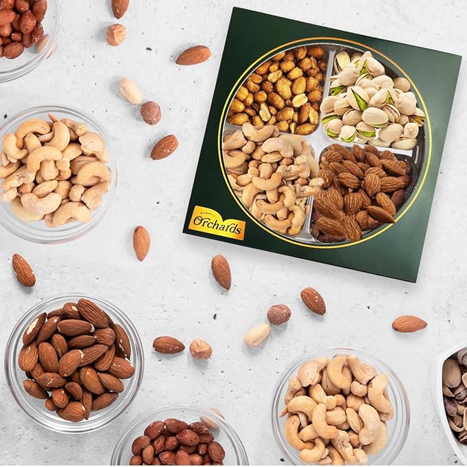 Nuts gift Basket of Cravings Gourmet Collection, Healthy Kosher Snacks, Premium Mixed Nuts Box Bouquet Platter Perfect for Holiday Gifts.