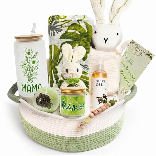 New Mom Gifts,Baby Shower Gifts for Mom and Baby,Baby Girl Boy Gift, Pregnancy Gift for Expecting Mom,New Mom Care Basket for First-Time Mom,Pregnancy Gifts for Women and Baby (Green)