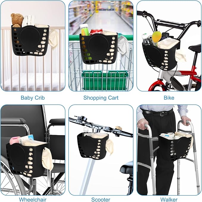 Accmor Stroller Cup Holder Basket, Universal Cup Holder, Bike Bottle Holder, 360° Rotatable Large Caliber Drinks Holder for Stroller, Bike, Wheelchair, Walker