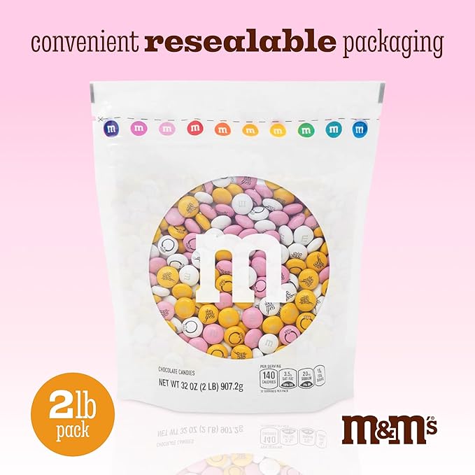 M&M’S WORLD Engagement Party M&M’S Chocolate Candy 2 lb Bag – Romantic Mix for Wedding Events, Bridal Showers, Candy Buffets, Table Decor, or Engagement Celebration Favors
