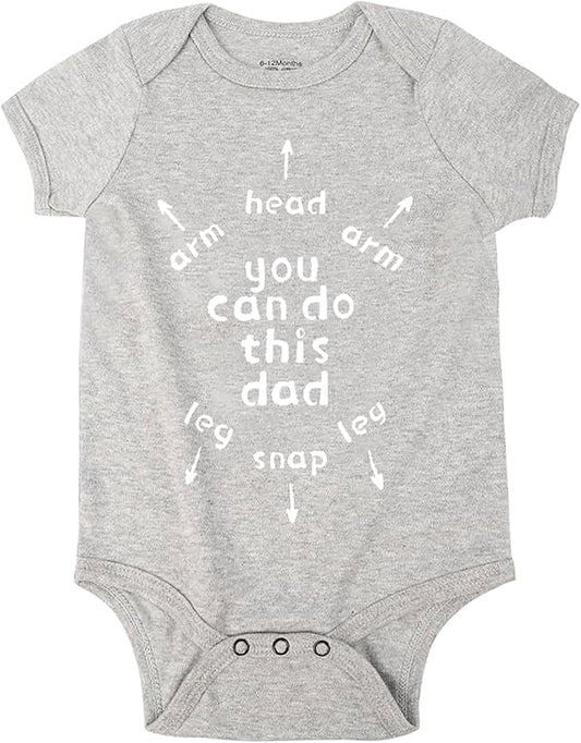 Cnins Funny Baby Bodysuit & Daddy Matching Cotton Outfit for Wild One 1st Birthday, Unisex Newborn Infant Clothes 0-24M