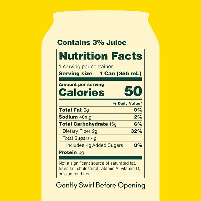 OLIPOP Prebiotic Soda Pop, Banana Cream, A New Kind of Soda Packed with Prebiotics, Fiber, and Botanicals, Gluten Free, Vegan, GMO Free, 12oz (12-Cans)