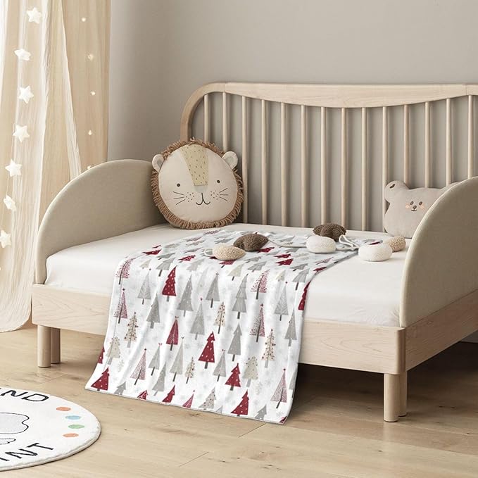 Baby Blanket Pine Tree Christmas Pattern Xmas for Boy Girl Newborn 30x40 Inch Toddler Infant Nursery Throw Blankets Double Layer Comfy Soft Plush Stroller Crib Quilt
