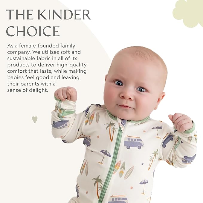 Bamboo Little Soft Baby Footie Pajamas, Baby Clothes, Newborn Sleepers, 95% Viscose and 5% Spandex, 0-24 Months