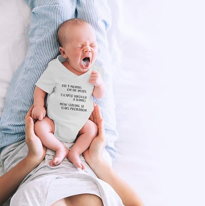 CBTwear Did 9 Month, Escaped Through a Tunnel, Serving 18 Years Baby Bodysuit Unisex Comfy Humor