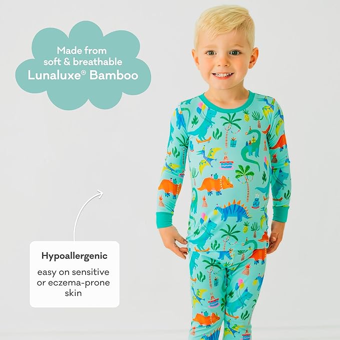 Little Sleepies Two-Piece Pajama Set for Boys & Girls, Soft Viscose from Bamboo Toddler Pajamas for Kids, Family Matching PJs