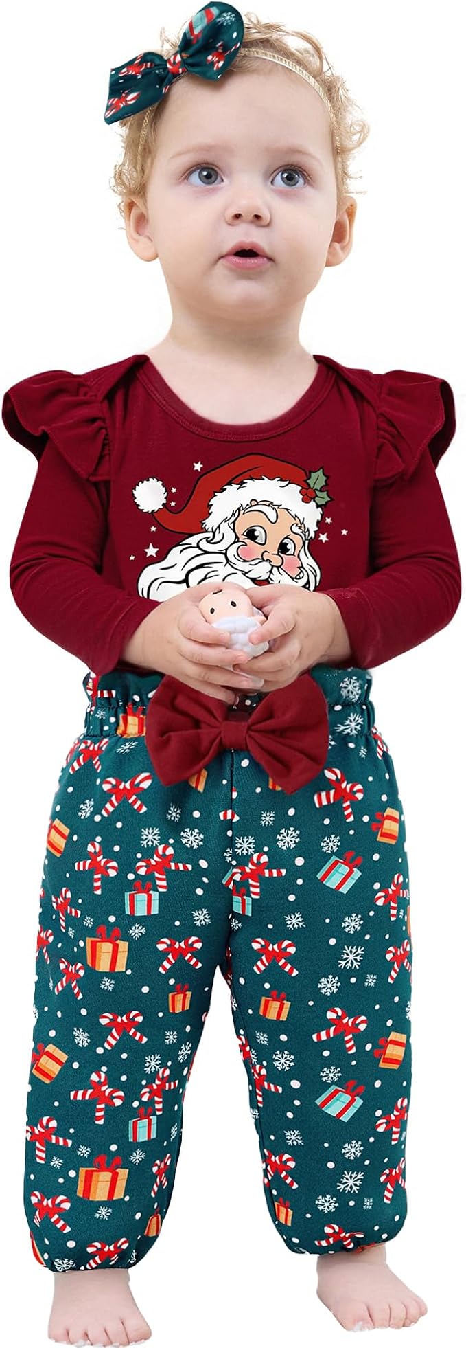 Baby Girl Clothes Newborn Infant Cotton Ruffle Romper+ Floral Pants + Headband Sets Fall Winter Outfits