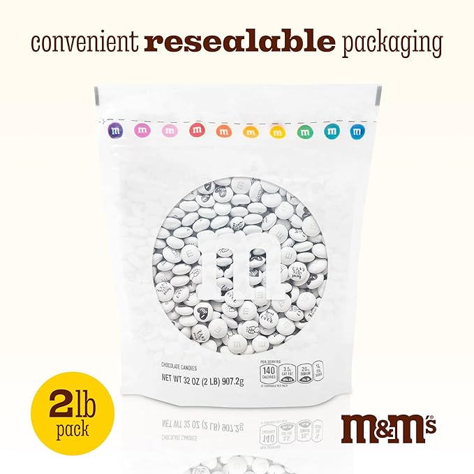 M&M’S WORLD Wedding Themed M&M'S Candy Bulk - 2 lbs Assorted Chocolate Candy for Wedding Decor, Just Married, I Do Decorations
