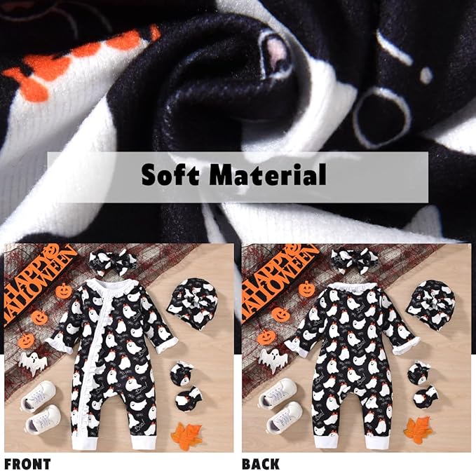 Aalizzwell Baby Girls Romper Outfit Fall Winter Clothes with Accessories