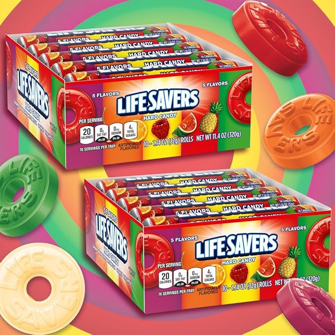 Life Savers 5 Flavors Hard Candy Rolls, (Pack of 20)