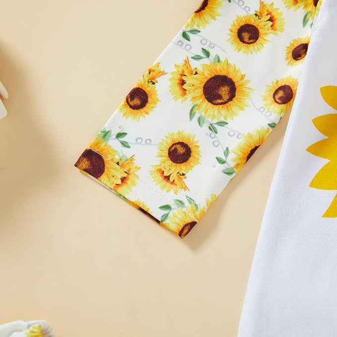 GRNSHTS Newborn Baby Girl Romper Infant Letter Print Jumpsuit Floral Bodysuit+Hat+Headband+Gloves Coming Home Clothes Outfits