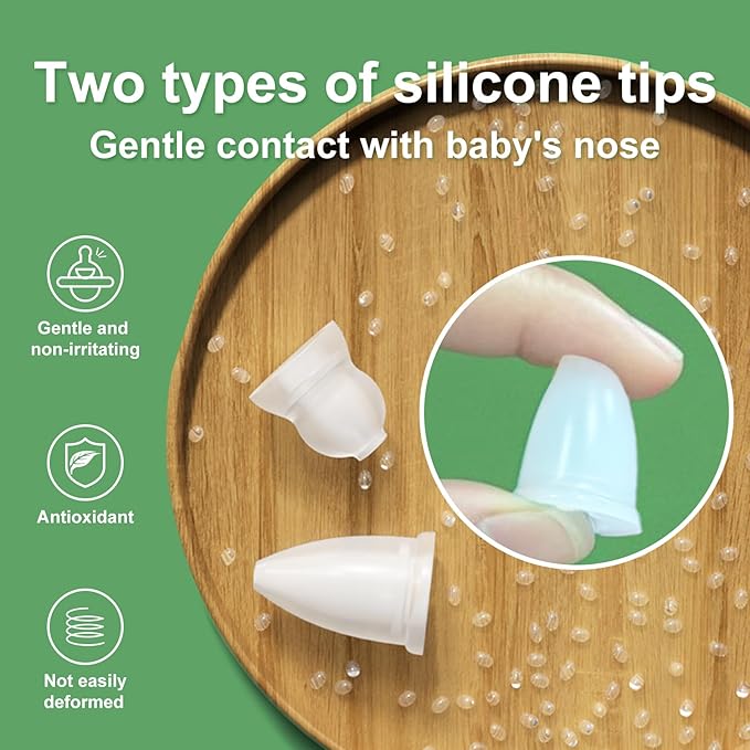 Nasal Aspirator for Baby – Manual Push-Pull Control, Quiet Strong Suction, No Battery Needed – Gentle & Hygienic Nose Sucker with Storage Box & Booger Clip