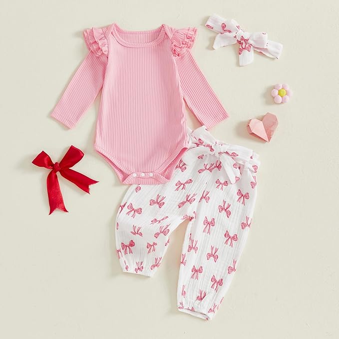 Mubineo Baby Girl Clothes Outfits Cute Flower Romper Daisy Pant Fall Winter Newborn Outfit Sets