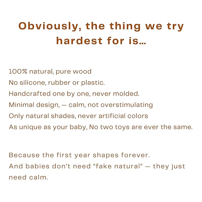 Wooden Baby Teether – USA’s First Real Natural Wood Baby Teething Toys 3–6 Months & 6–12 Months – Safe Wooden Rattle – Non-Toxic, Eco-Friendly, Christmas Gift for Babies