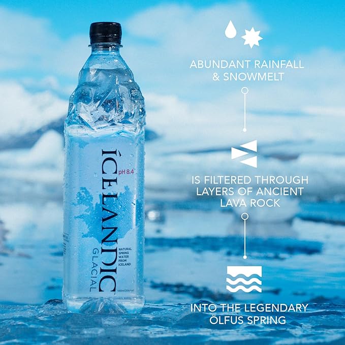 Icelandic Glacial Natural Spring Alkaline Water, 11.16 Fl Oz (30 Count)