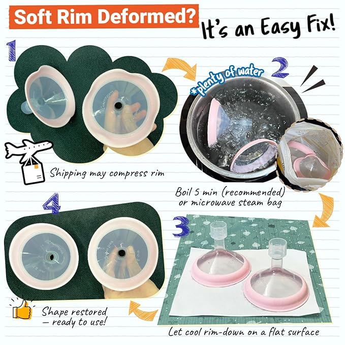 14mm Maymom MyFit Shields, Pano Series; Compatible with Medela Breast Pump- PersonalFit, Freestyle, Harmony, Maxi, Freestyle Flex Connector; Connect to Maymom Widemouth/Narrow Connector, 2pcs