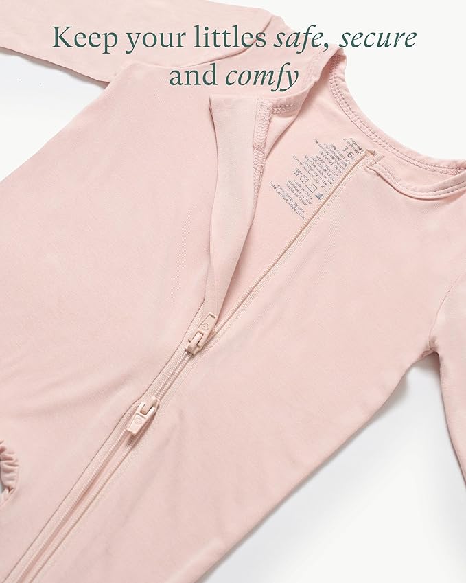 PurComfy Baby Zipper Footie Pajamas, Supersoft Bamboo Rayon Baby Footed Pjs Boy Girl 0-3-6-9-18-24 Month Coverall Sleepers