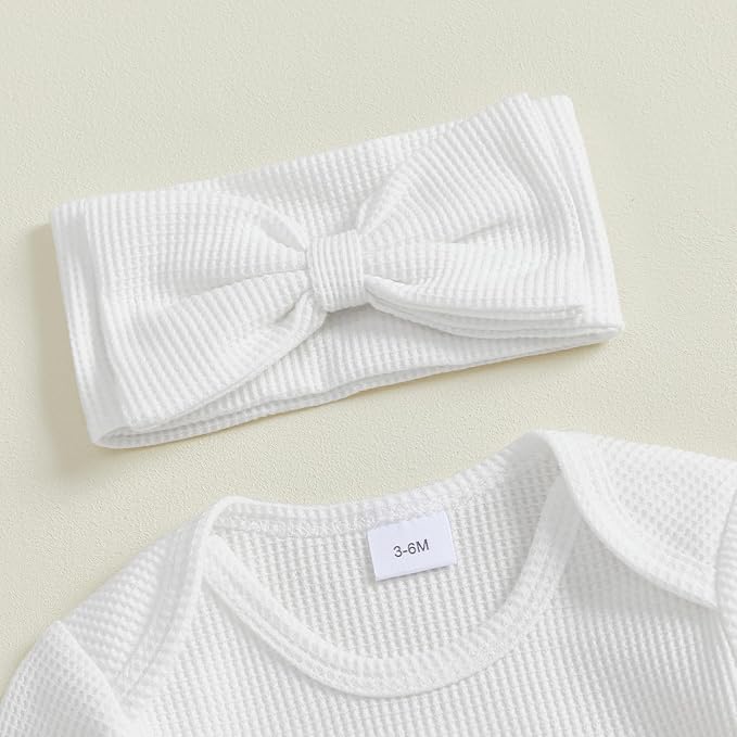 Newborn Girl Clothes Baby Girl Coming Home Outfit Zipper One-piece Outfits Ruffle Footie Bodysuit Jumpsuit Headband