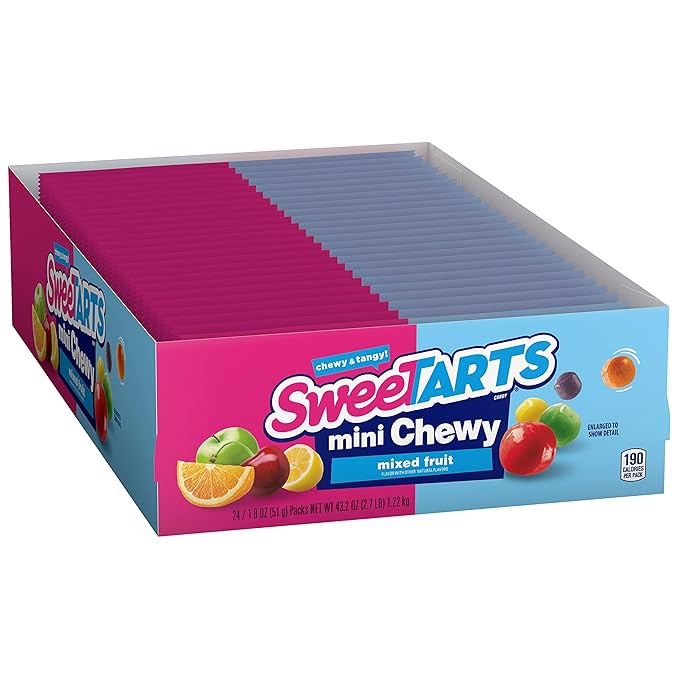 SweeTARTS Mini Chewy Candy, 1.8 Ounce Pouches (Pack of 48)