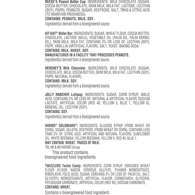 Hershey Miniatures Assorted Flavored, Halloween Candy Bag, 20.93 oz (65 Pieces)