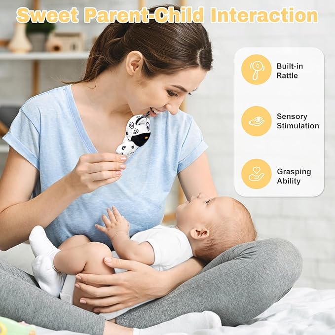 Baby Shower Gifts, Baby Gift Set for Newborn, Black and White High Contrast Baby Montessori Toys 0-6 Months Infant Rattle Socks Blanket Onesies, New Baby Gifts Basket for Girls Boys