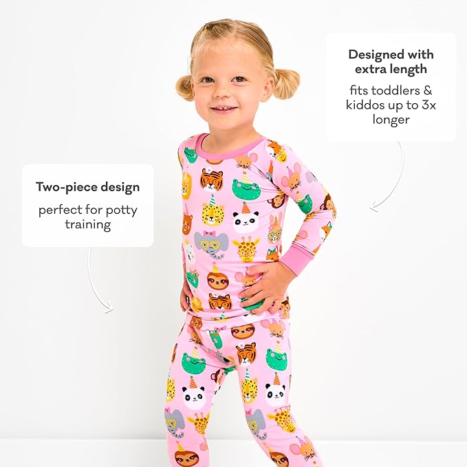 Little Sleepies Two-Piece Pajama Set for Boys & Girls, Soft Viscose from Bamboo Toddler Pajamas for Kids, Family Matching PJs
