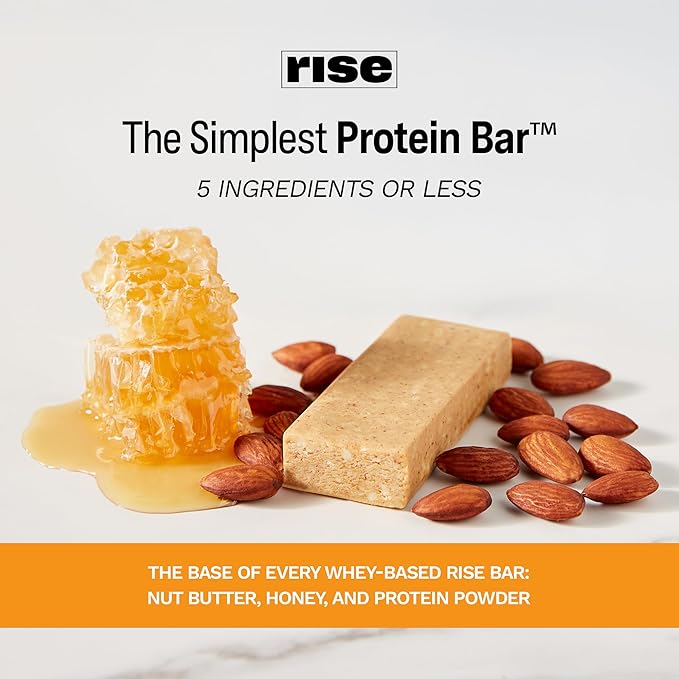 Rise Bar Rise Minis, Mini Protein Bars, Almond Honey, 24 Snack-Size Protein Bars, 1.05 oz (30 g) Each