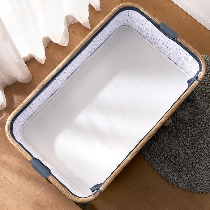 Baby Bassinet Mattress 29x 18 inches- Firm Support and Comfort Premium Foam,Noiseless and Odorless,Hypoallergenic Small Crib Mattress, Fits Moses Basket, Dual Sided with Soft Breathable Fabric