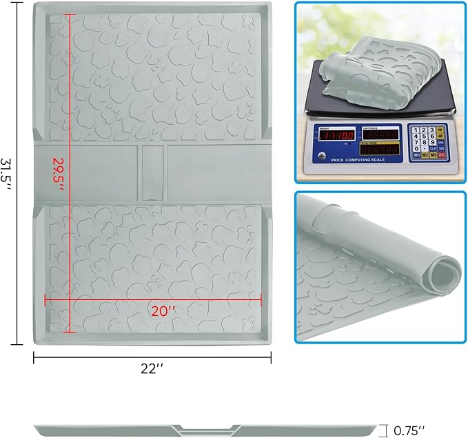 All Weather Mat for Wrangler Deluxe 4 Seater Stroller Wagon,Myvikcar Insert Floor Protect Pad 31.5x22'' (Gray)