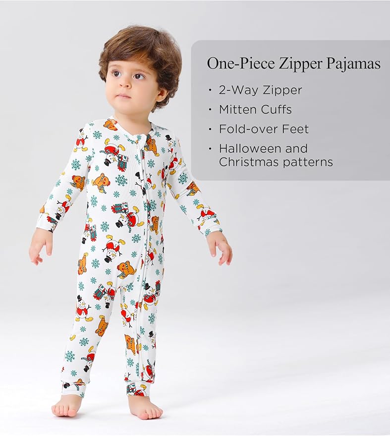 Footless Pajamas Baby Boy Girls, Viscose from Bamboo Baby Pajamas, Two Way Zipper Sleepers, Newborn Pjs