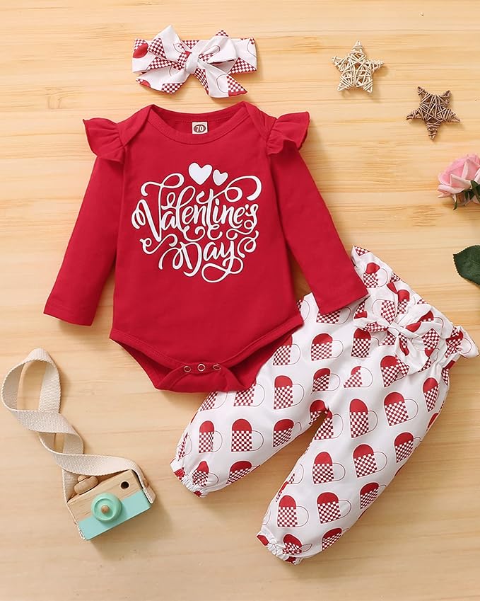 Infant Baby Girl Clothes Newborn Girl Outfit Long Sleeve Romper Pants Set Cute Baby Clothes for Girls Fall/Winter