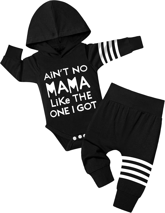 Fommy Newborn Baby Boy Clothes Plaid Letter Print Long Sleeve Hoodies + Long Pants 2PCS Fall Winter Outfits Set