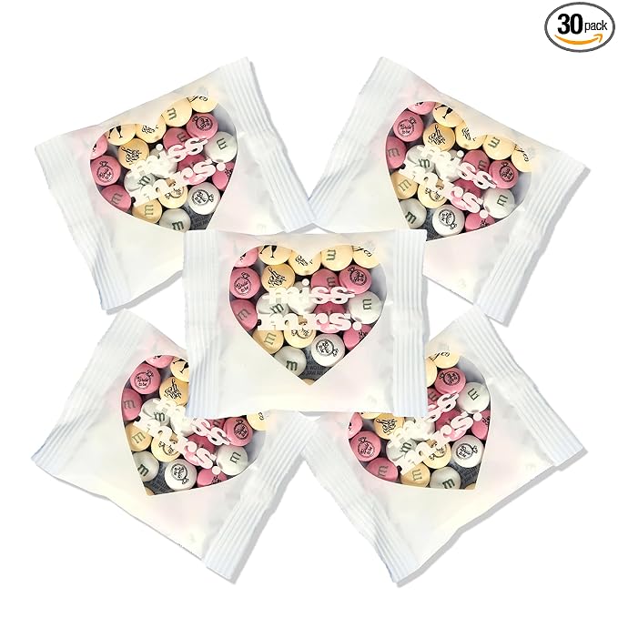 M&M'S WORLD Miss to Mrs. Themed Packs Filled with Printed Milk Chocolate Candies-30 Packs,For Bridal Shower Party Favors,Weddings,Bachelorette Party Favors,Bridesmaids Gifts for Wedding Day and More
