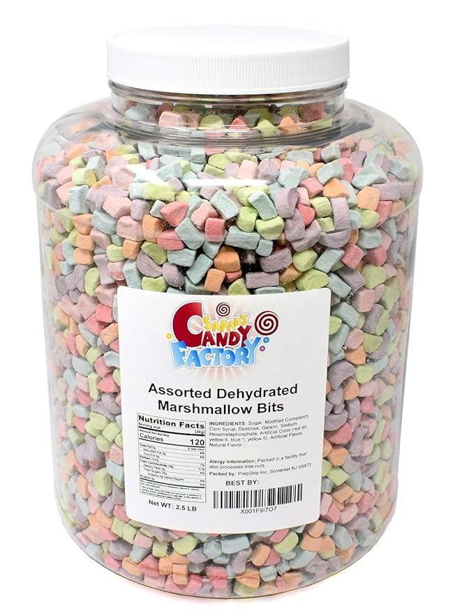 Assorted Dehydrated Marshmallow Bits in Jar (2.5 Pound (Pack of 1))