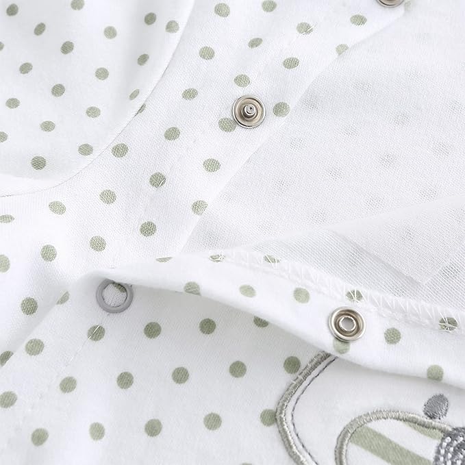 Baby Boys Girls Footies One-Piece Romper Long-Sleeve Jumsuit Cotton Newborn Clothes Set 4-Pack, Baby Pajamas