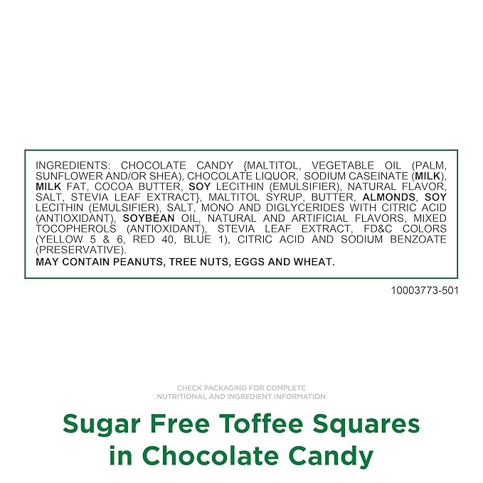 RUSSELL STOVER Sugar Free Toffee Squares in Chocolate Candy, 2 oz. bag (Pack of 10)
