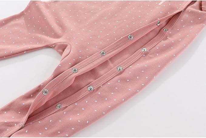 Unisex Baby Boy Girl Footies Rompers Cotton Long Sleeve 3 Pack Infant Jumpsuits 0-12Months Babies' Outfits