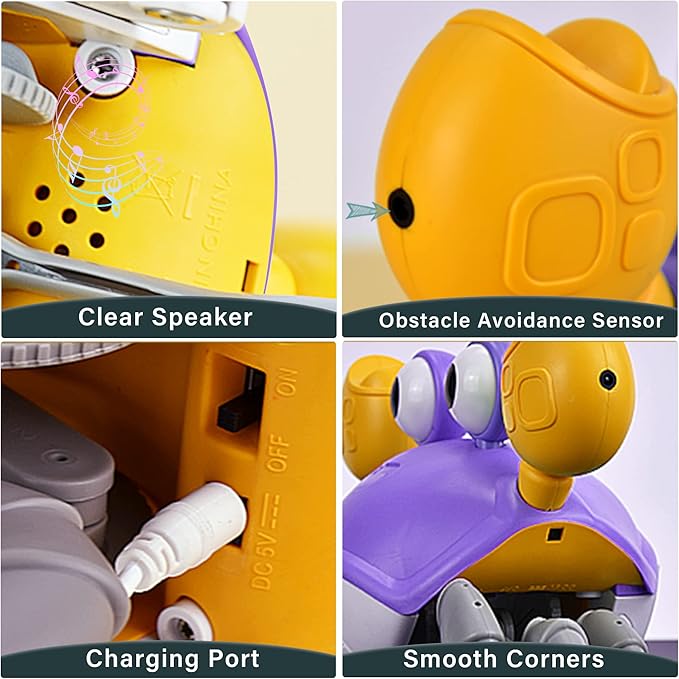 Yeaye Crawling Crab Baby Toys Infant - Tummy Time Toy Gifts for 3 4 5 6 7 8 9 10 11 12 Boy Girl with Learning Crawl System Music for 0-6 6-12 12-18 36 Months Walking Toddler Birthday Gift(Purple)