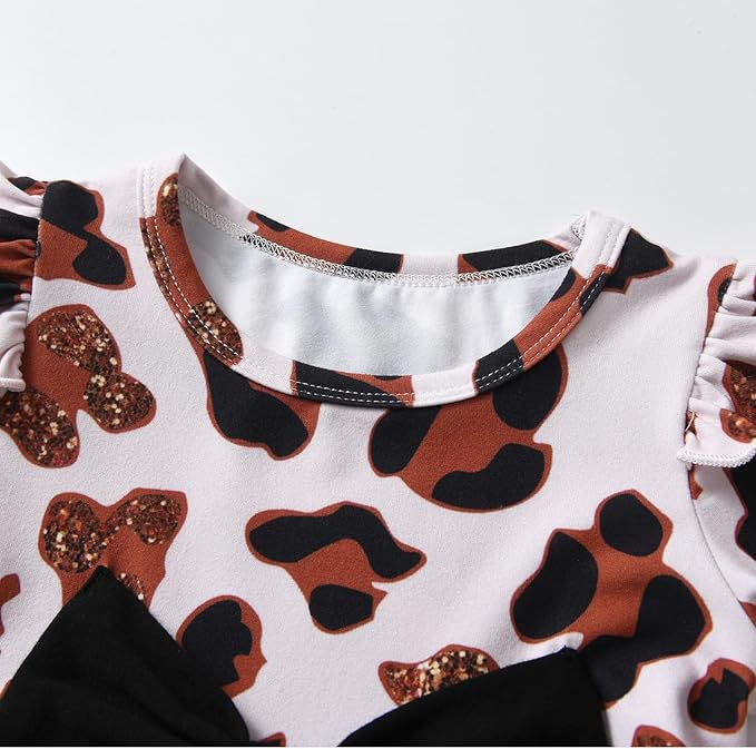 3PCS Baby Girl Clothes Ruffle Floral Shirt Tops Pants Headband Outfit Sets