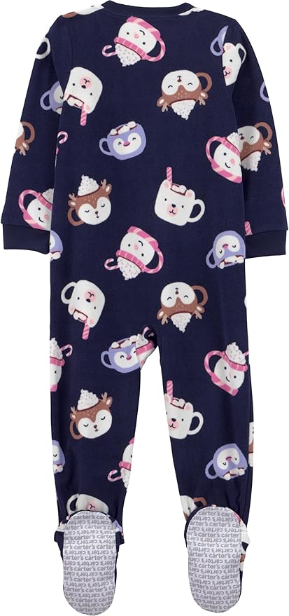 Simple Joys by Carter's girls Loose-Fit Flame Resistant Fleece Footed Pajamas