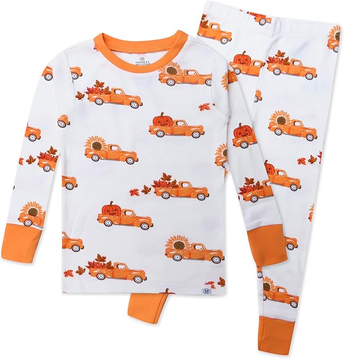 HonestBaby unisex-baby Celebration 2-piece Pajamas Sleepwear Pjs 100% Organic Cotton for Baby, Toddler, Kids