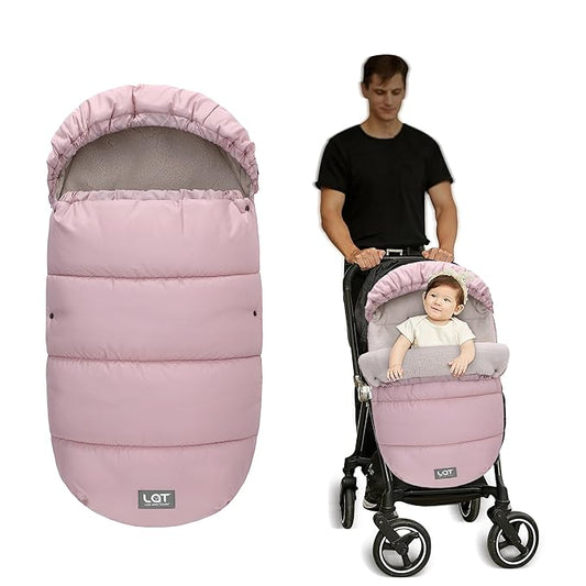 LAT Baby Warm Bunting Bag Universal,Stroller Sleeping Bag Cold Weather,Waterproof Toddler Footmuff (Detachable,Pink)