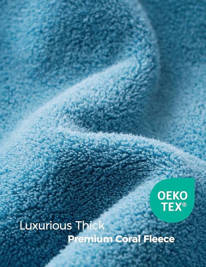 Momcozy Baby Bath Towels with Hooded -Visualize Health Label -Soft & Absorbent Coral Fleece Towel for Comfort & Warm - Bath Essential or Shower Gift for Newborn, Infant,Toddler (Large, 28 x 55 Inch)