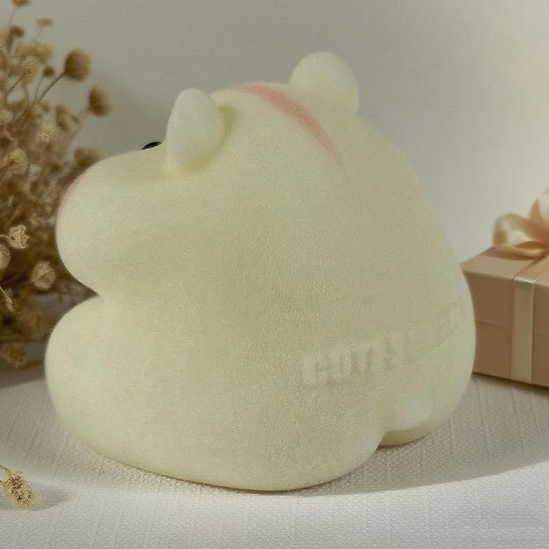 Handmade Taba Squishy Hamster Toy, Cute Squishy Hamster Fidget Toy, Realistic Hamster Toy, Soft Silicone Mochi Furry Toy, Stress Relief Gift for Adults & Kids, Sensory Anxiety Plushie (White)